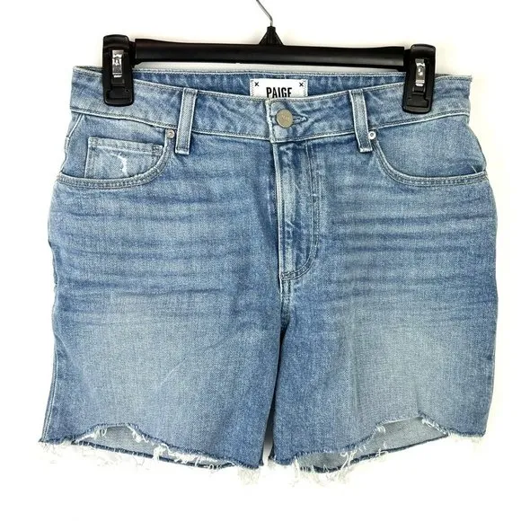 Paige Women’s Raw Hem Blue Denim Shorts Size 26