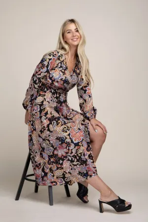 Paisley Shirred Dress