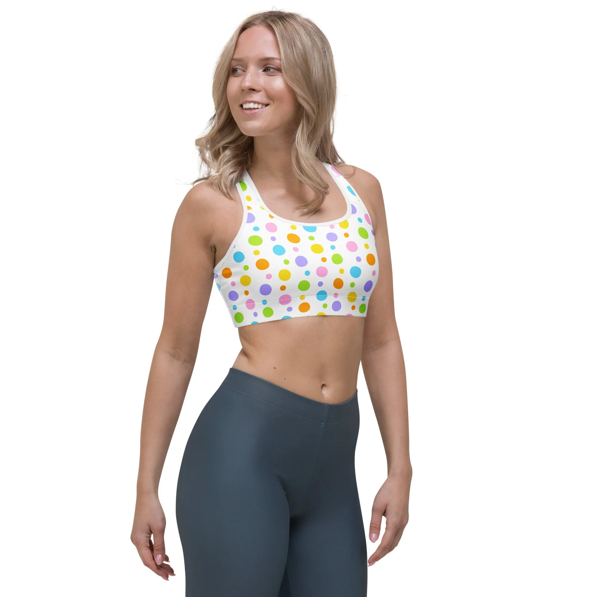 Pastel Polka Dot Sports bra