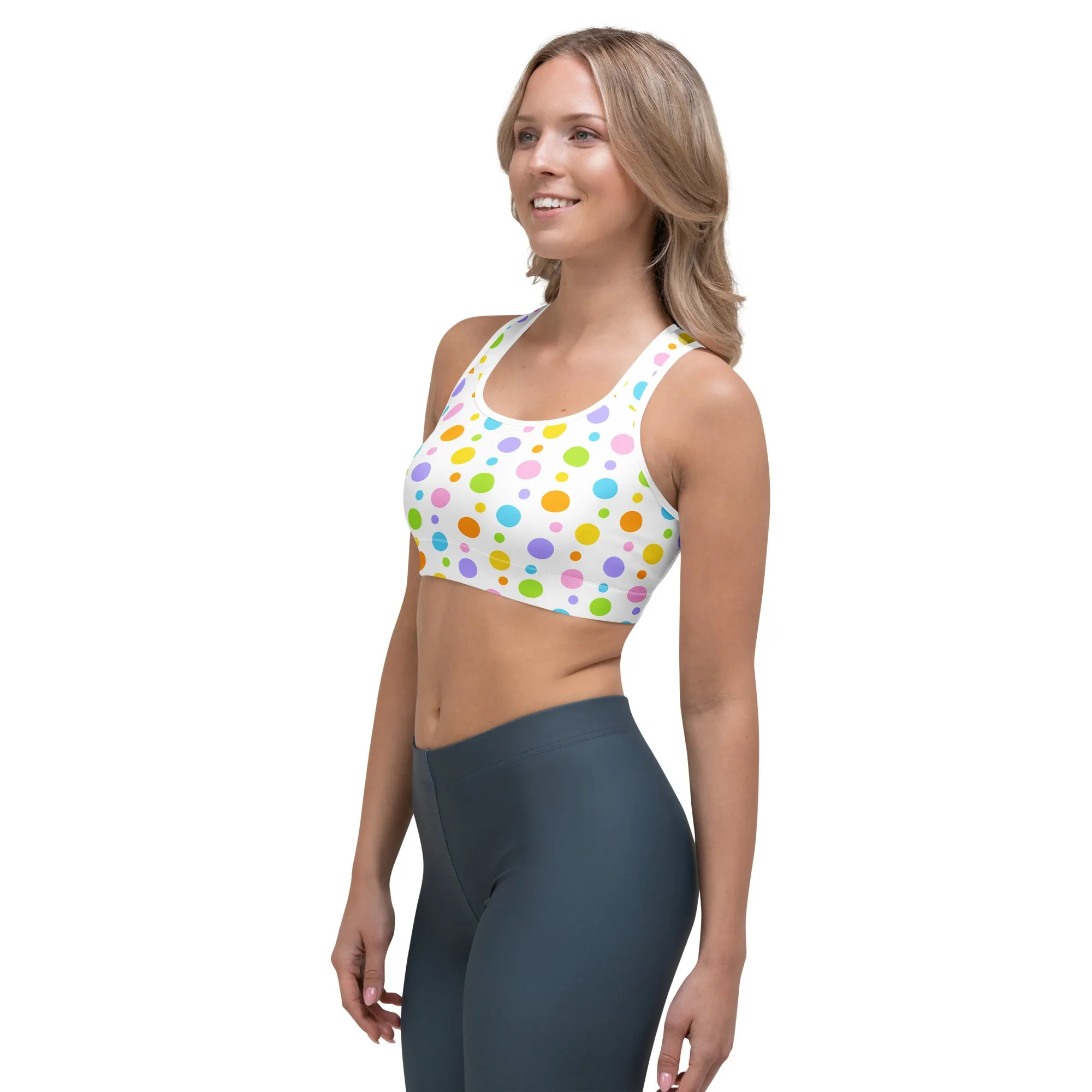Pastel Polka Dot Sports bra