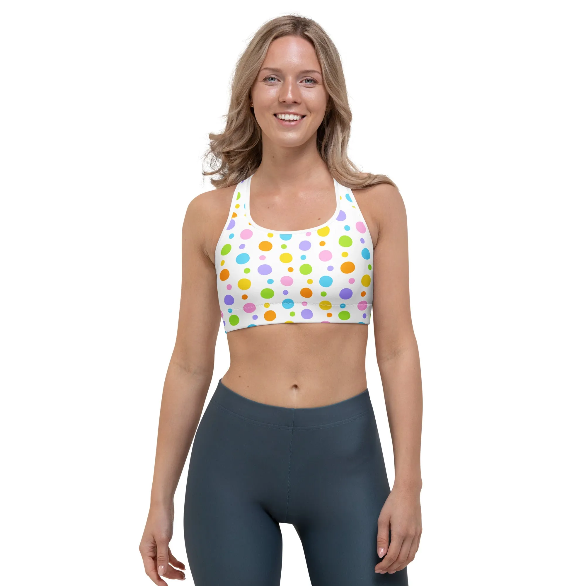 Pastel Polka Dot Sports bra
