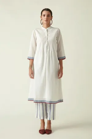Payal Pratap   I   Lawrence Park Alex Pin Tucked Kurta Set (2Pcs) Cotton Silk Handloom Ecru Transition Edit 9SB-111B
