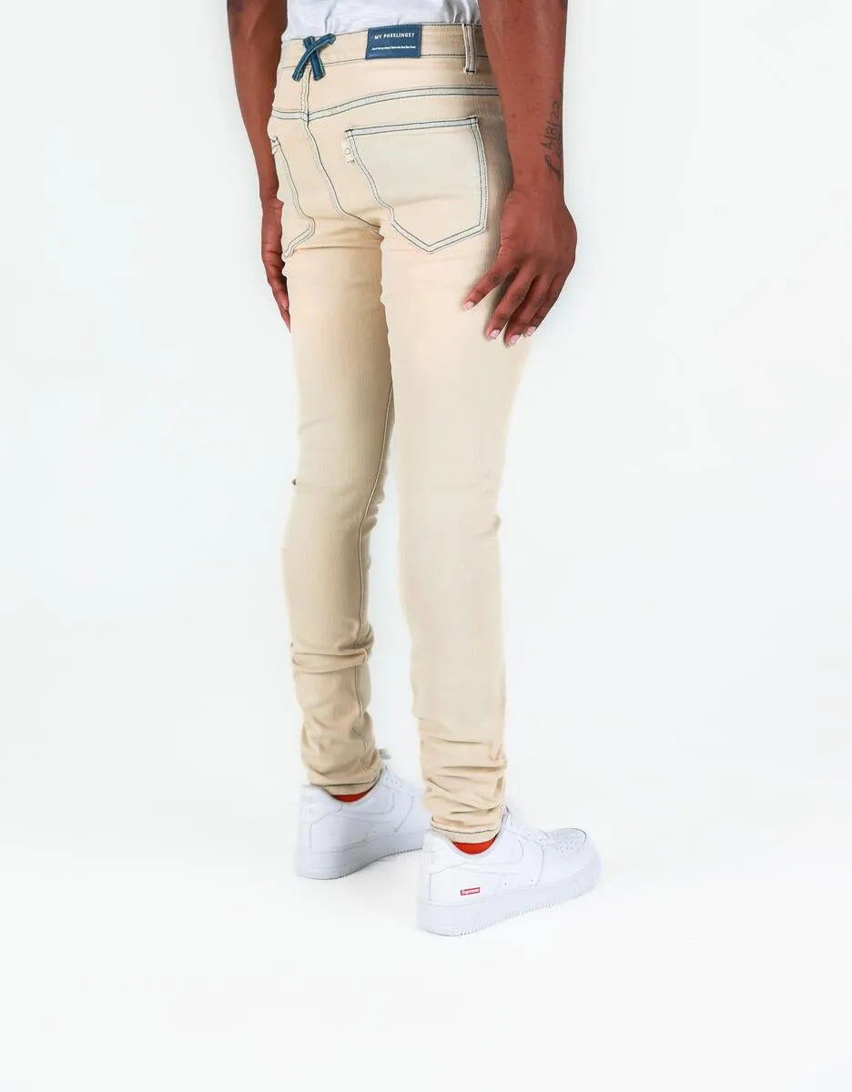 Pheelings LEFT ME SKINNY DENIM (LIGHT BLUE CREAM SAND WASH)