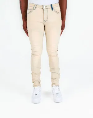 Pheelings LEFT ME SKINNY DENIM (LIGHT BLUE CREAM SAND WASH)