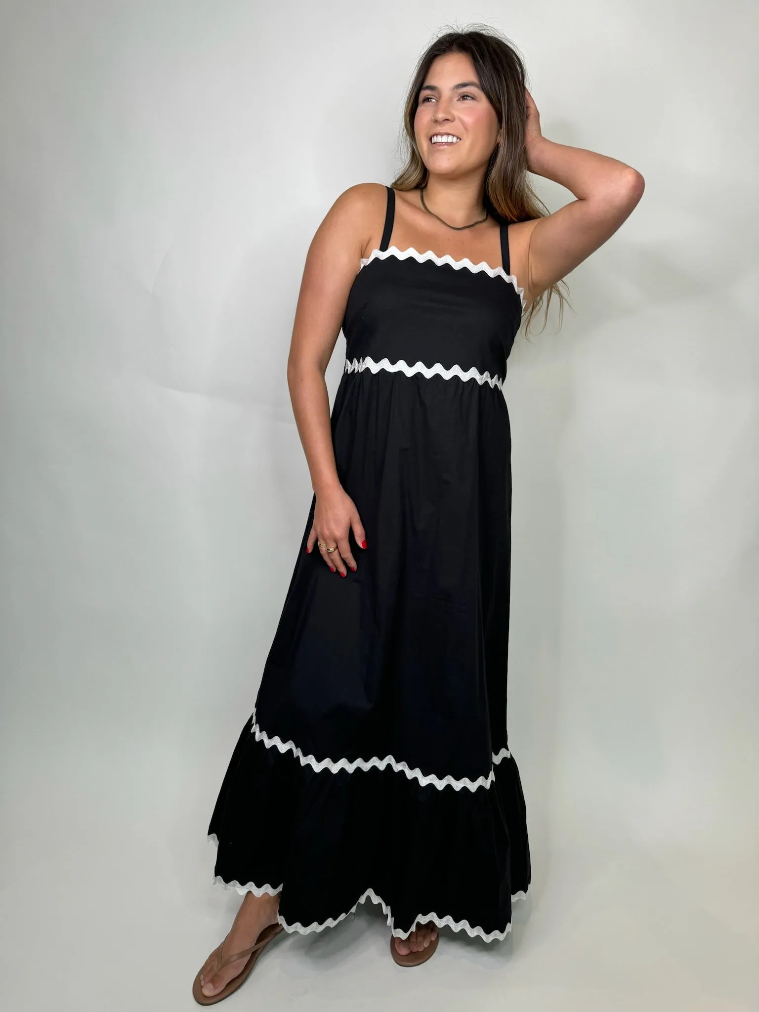 Phie Swirl Maxi Dress Black