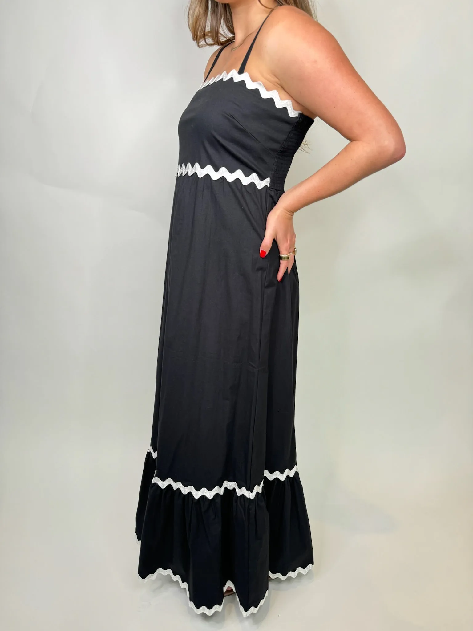 Phie Swirl Maxi Dress Black