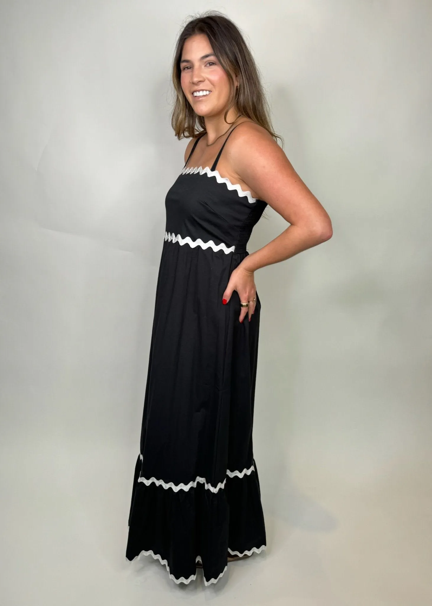 Phie Swirl Maxi Dress Black