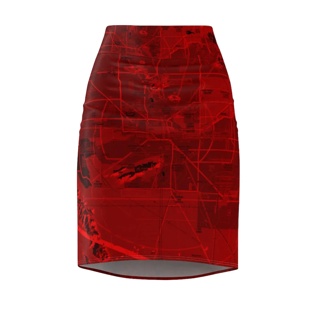 Phoenix TAC Chart pencil skirt (red)