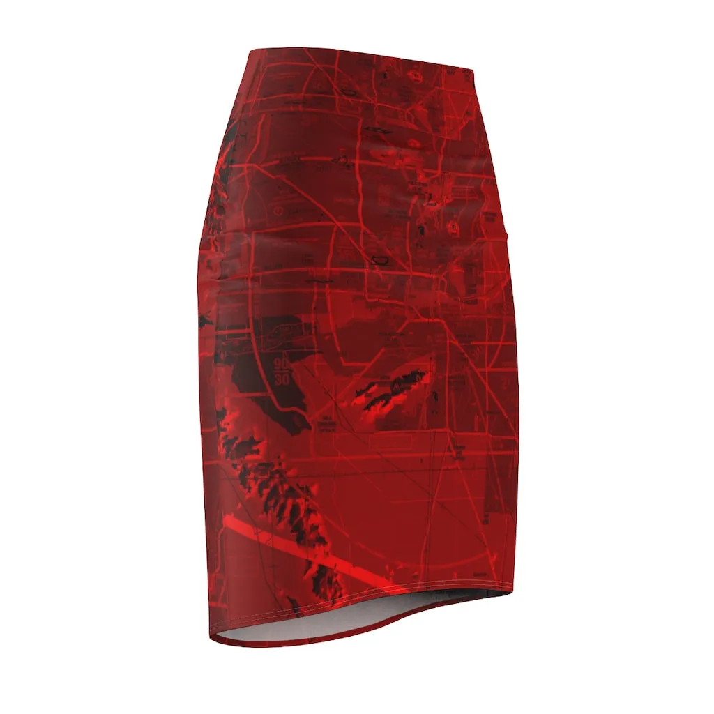 Phoenix TAC Chart pencil skirt (red)