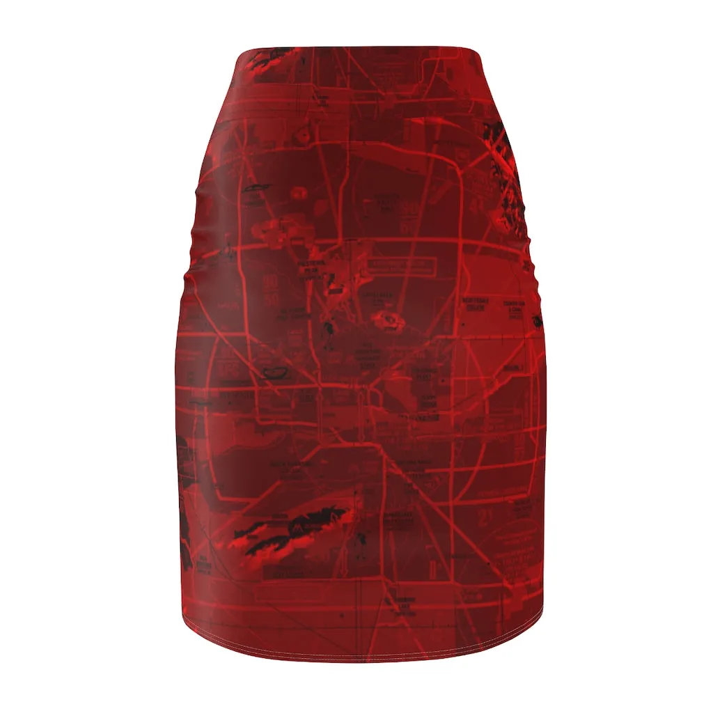 Phoenix TAC Chart pencil skirt (red)