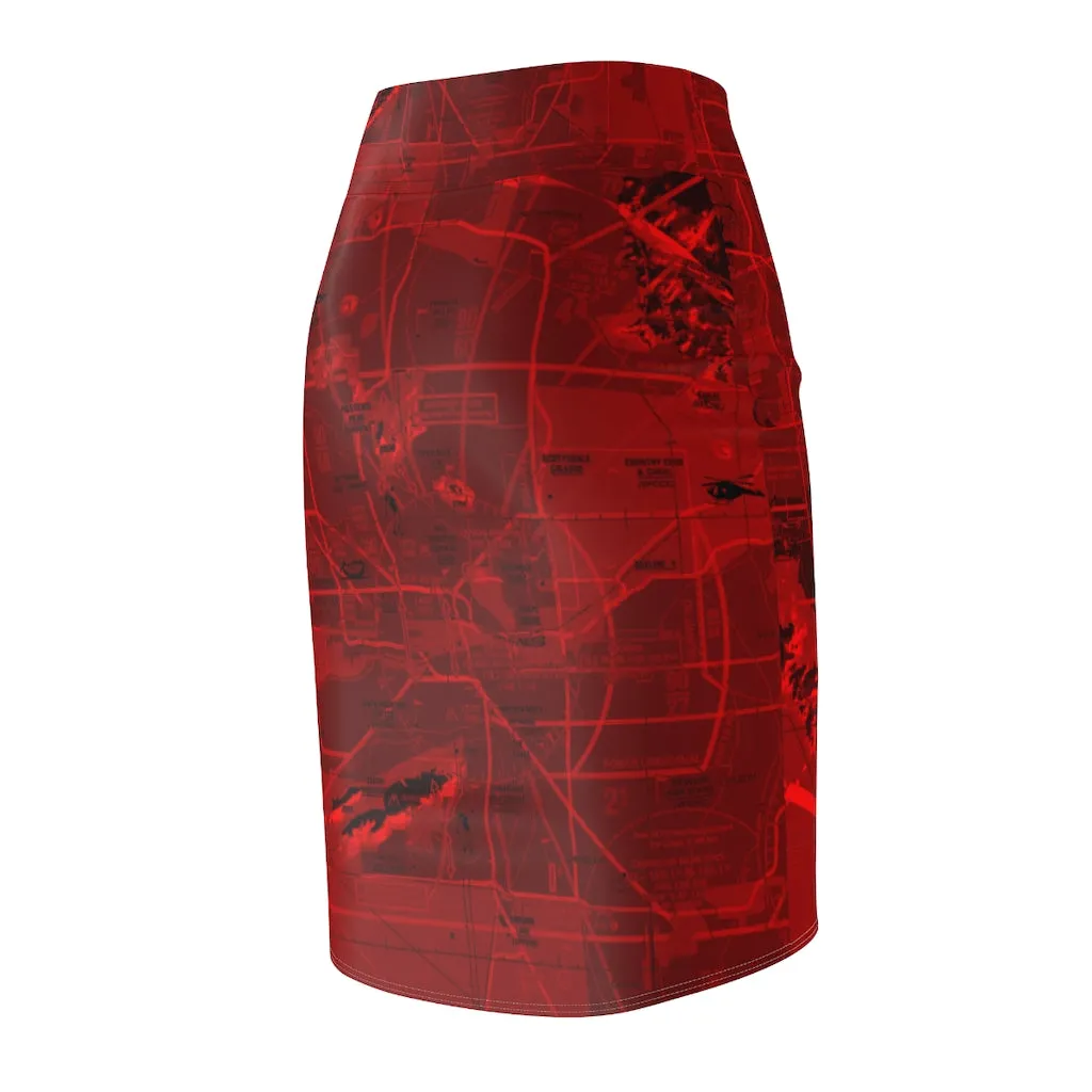 Phoenix TAC Chart pencil skirt (red)