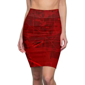 Phoenix TAC Chart pencil skirt (red)