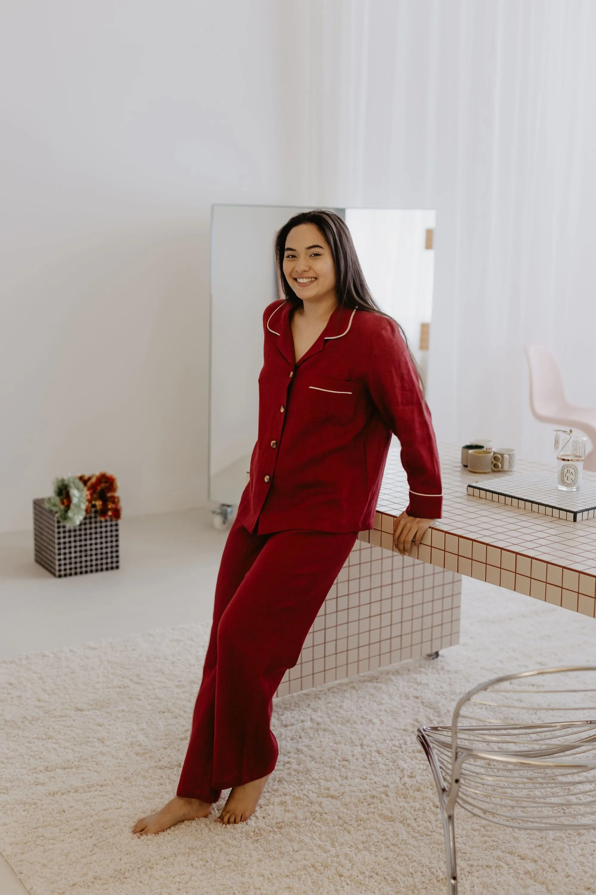 Pilantis Women's Linen Pyjama Set | Multiple Colours