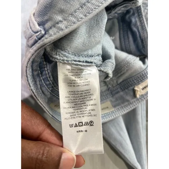 Pilcro By Anthropologie High Rise Trouser Bootcut Denim Jeans Light Blue Wash 28