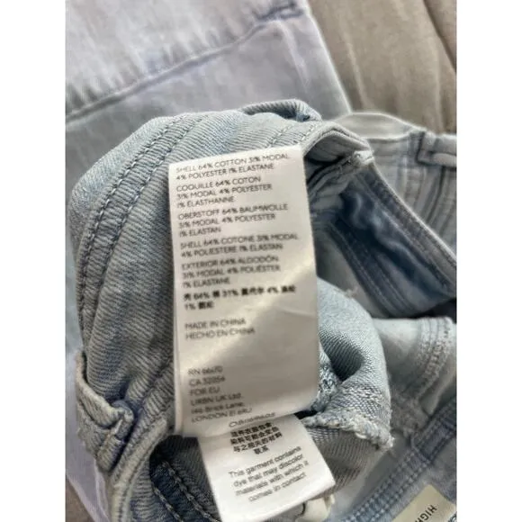 Pilcro By Anthropologie High Rise Trouser Bootcut Denim Jeans Light Blue Wash 28