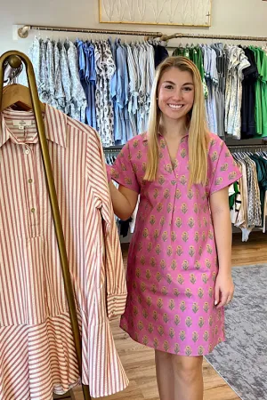 Pink and Green Floral Dress (TL)