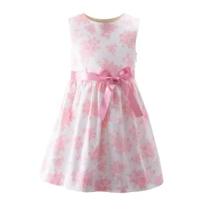 Pink Floral Toile Dress