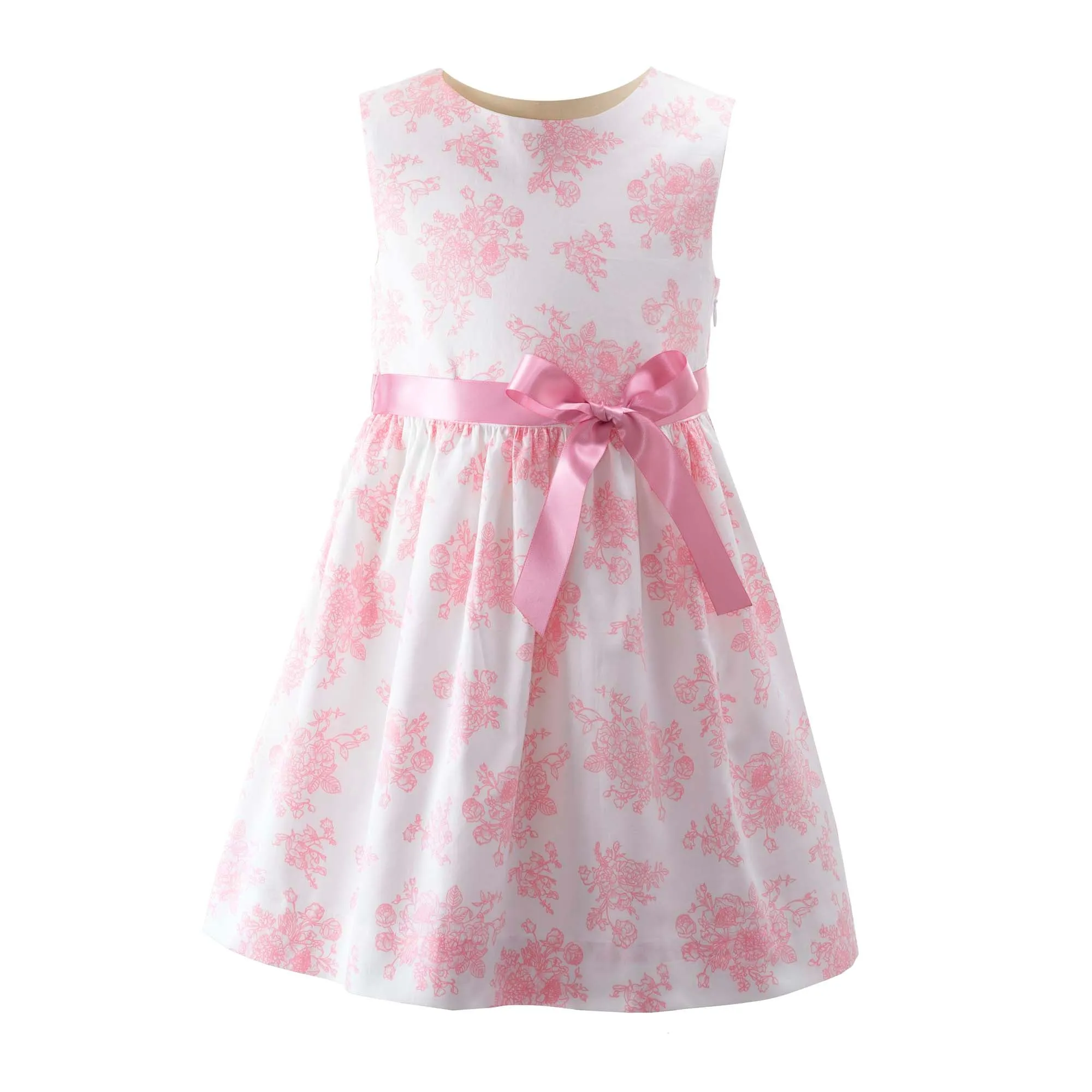 Pink Floral Toile Dress