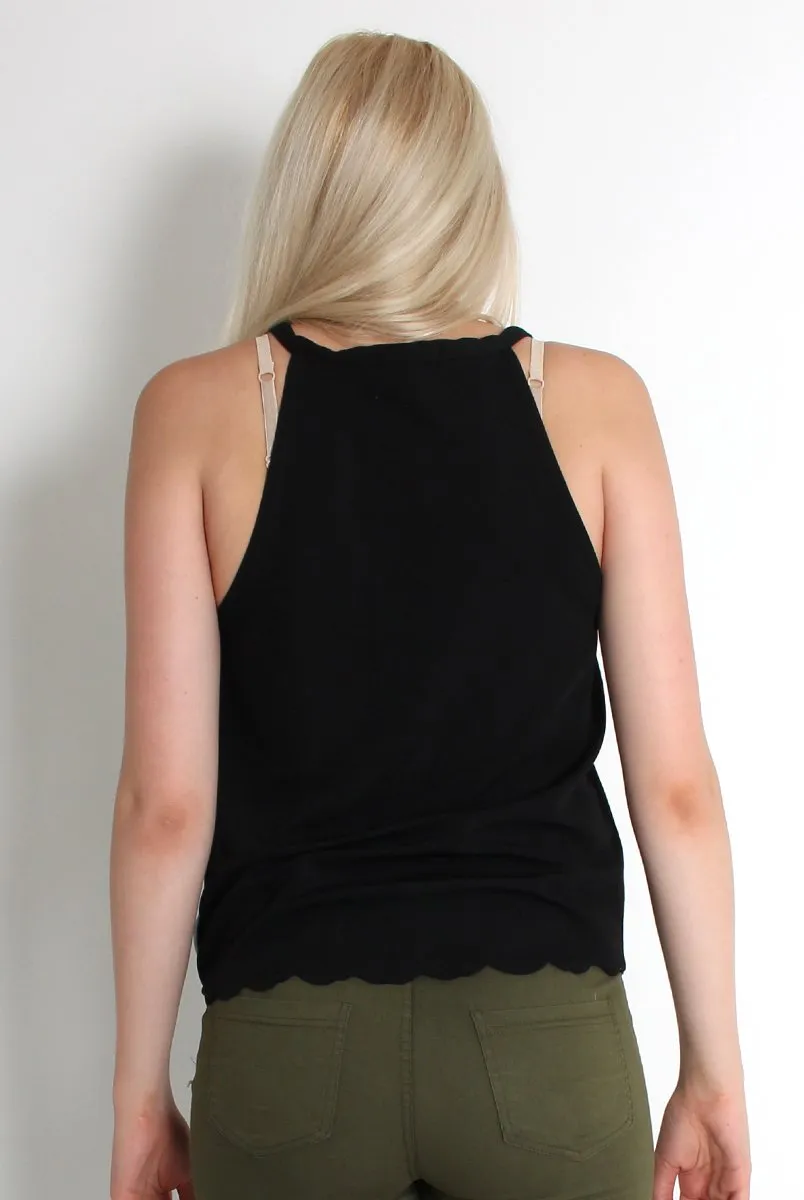 Piper Black Scallop Cami