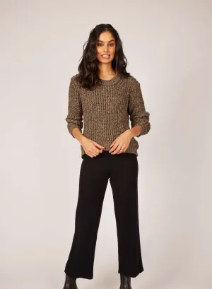Pistache Ribbed Fine Knit Ankle Pant