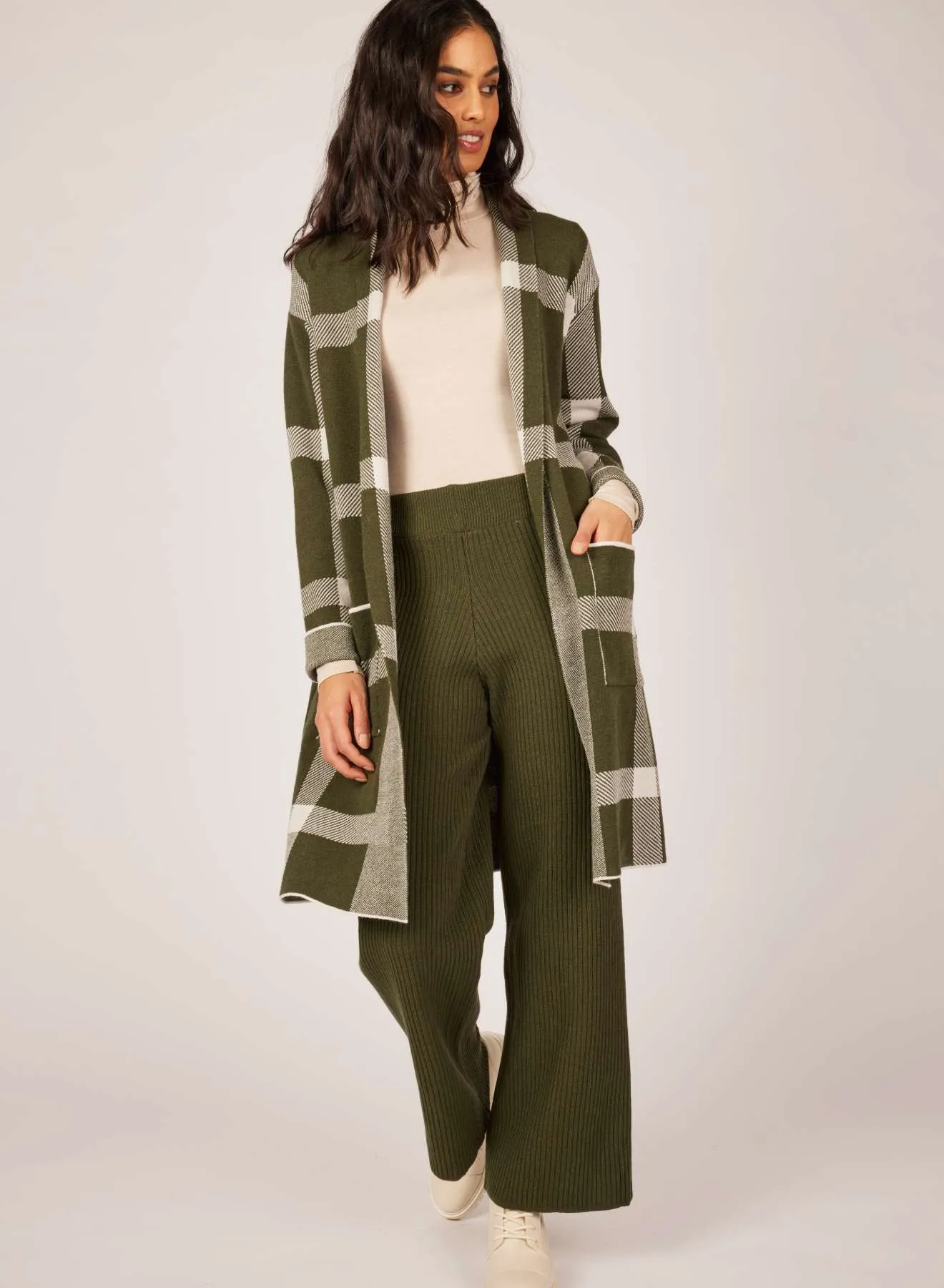 Pistache Ribbed Fine Knit Ankle Pant