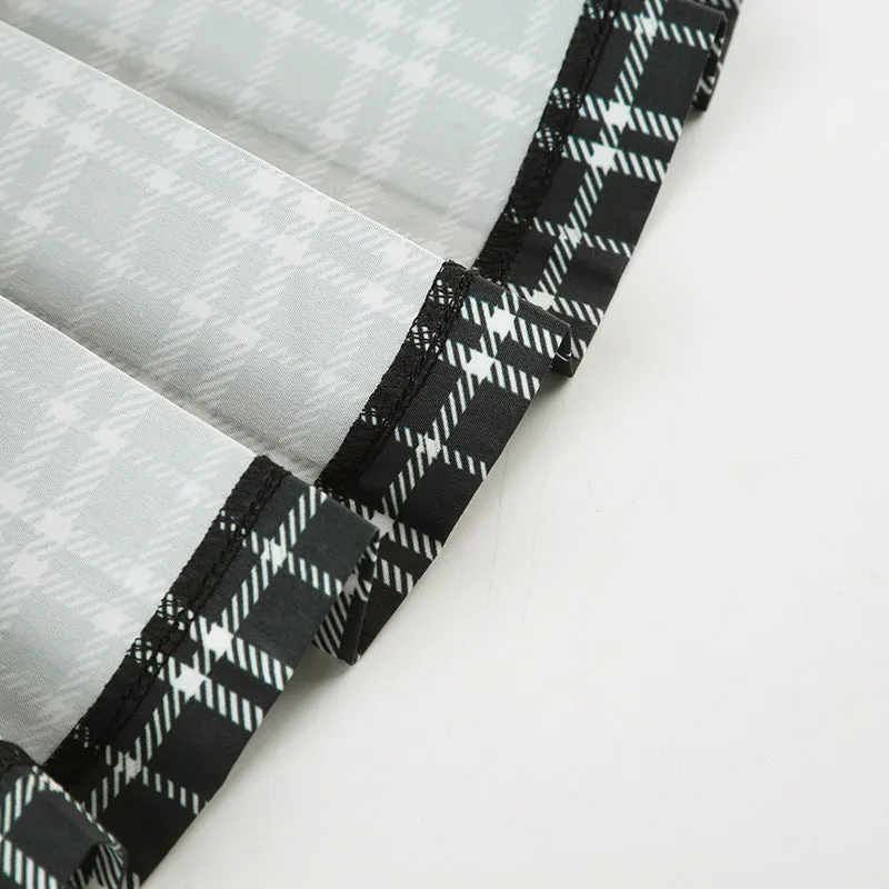 Plaid A-line pleated skirt