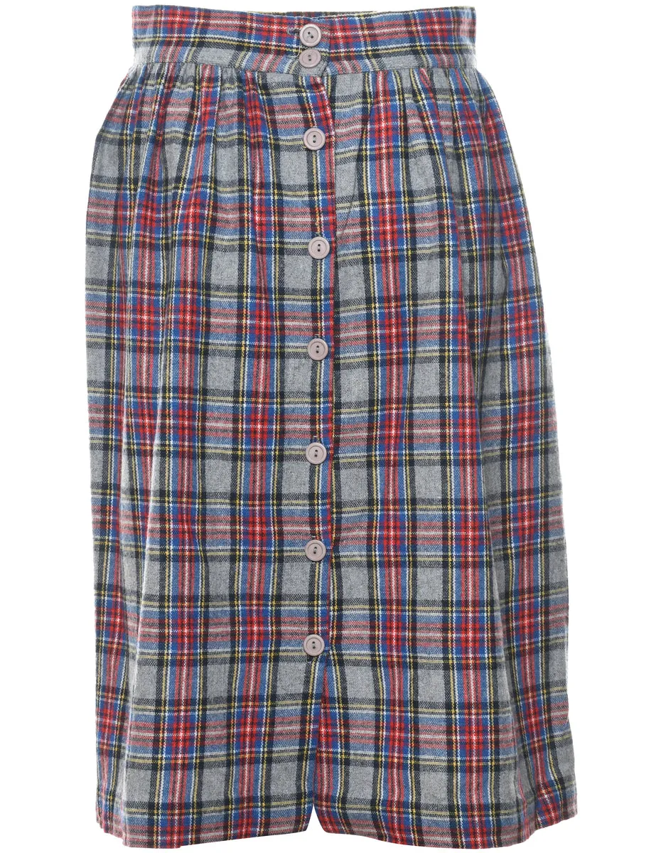 Plaid Pencil Skirt - M