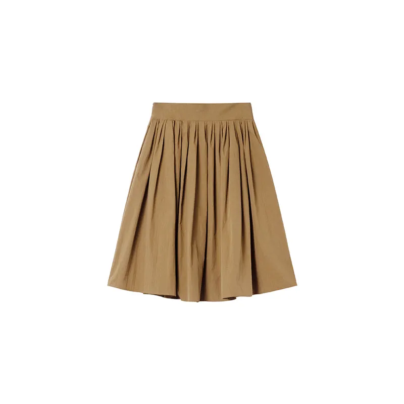 Pleated A-line skirt