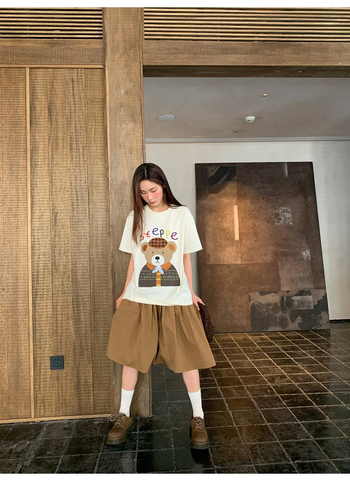 Pleated A-line skirt