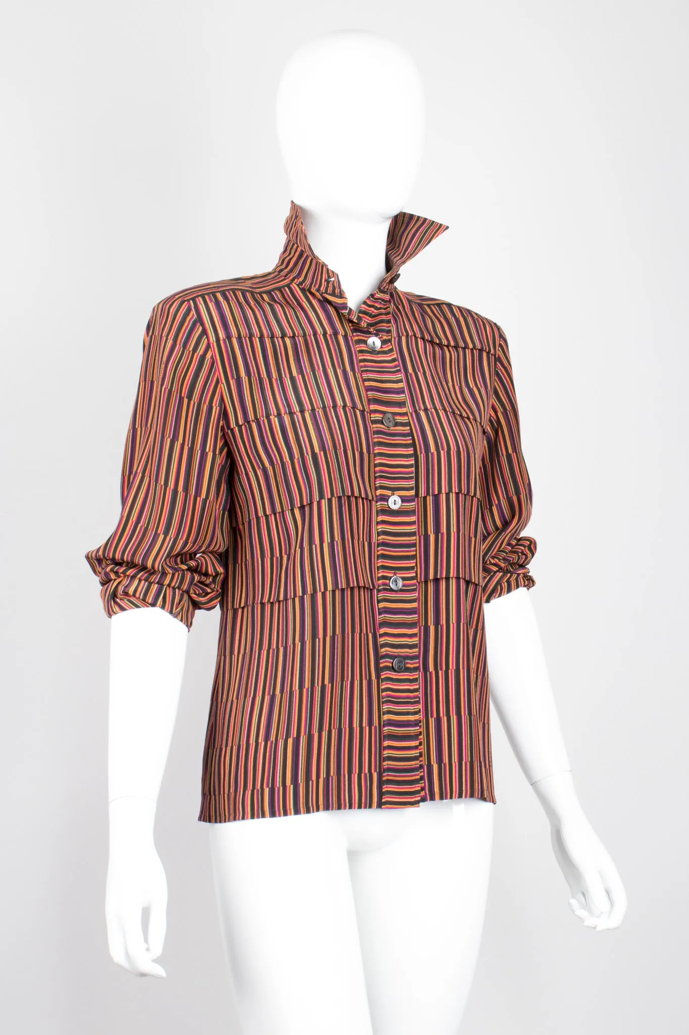 Pleated Stripe Shirt