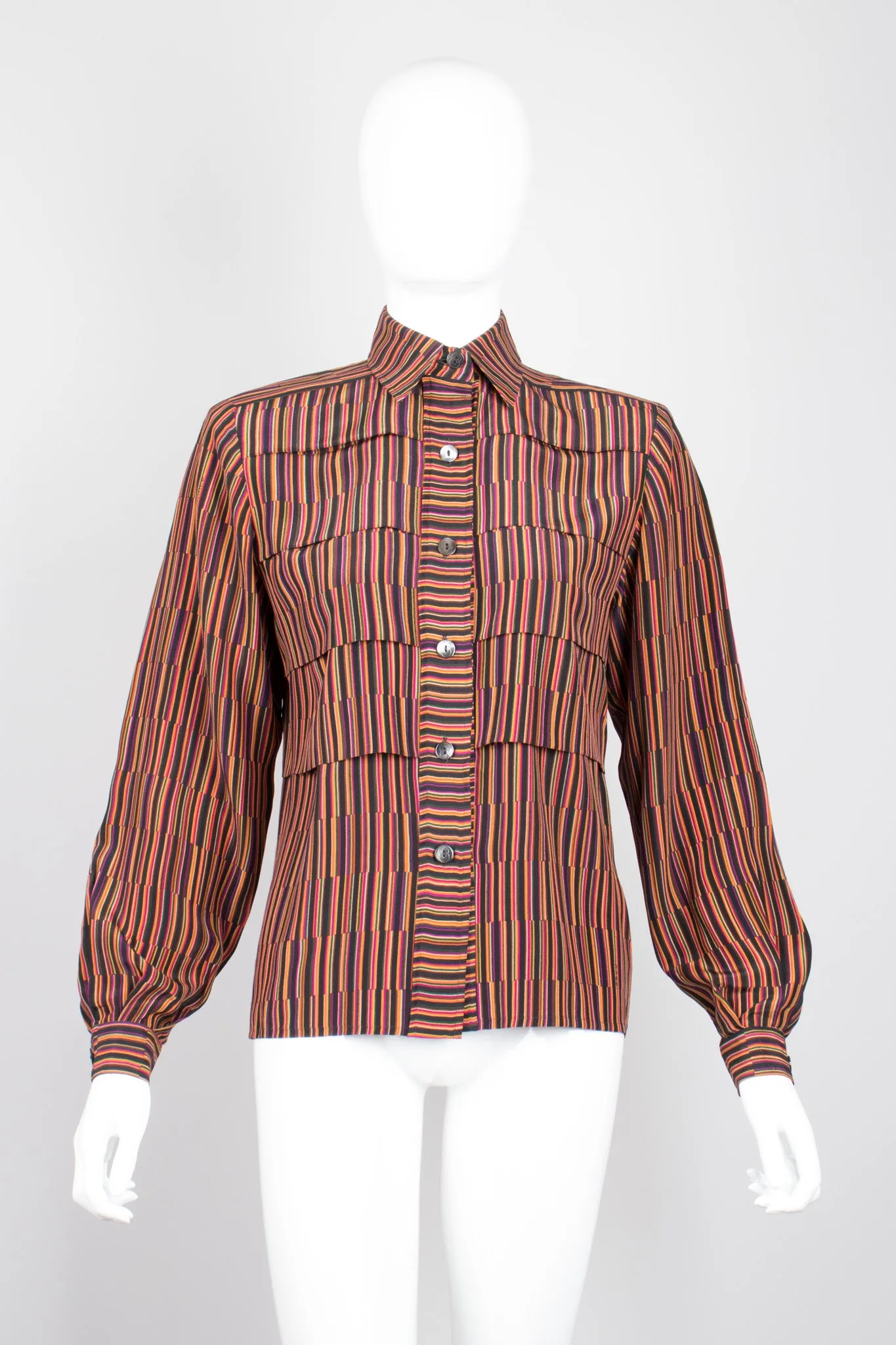 Pleated Stripe Shirt