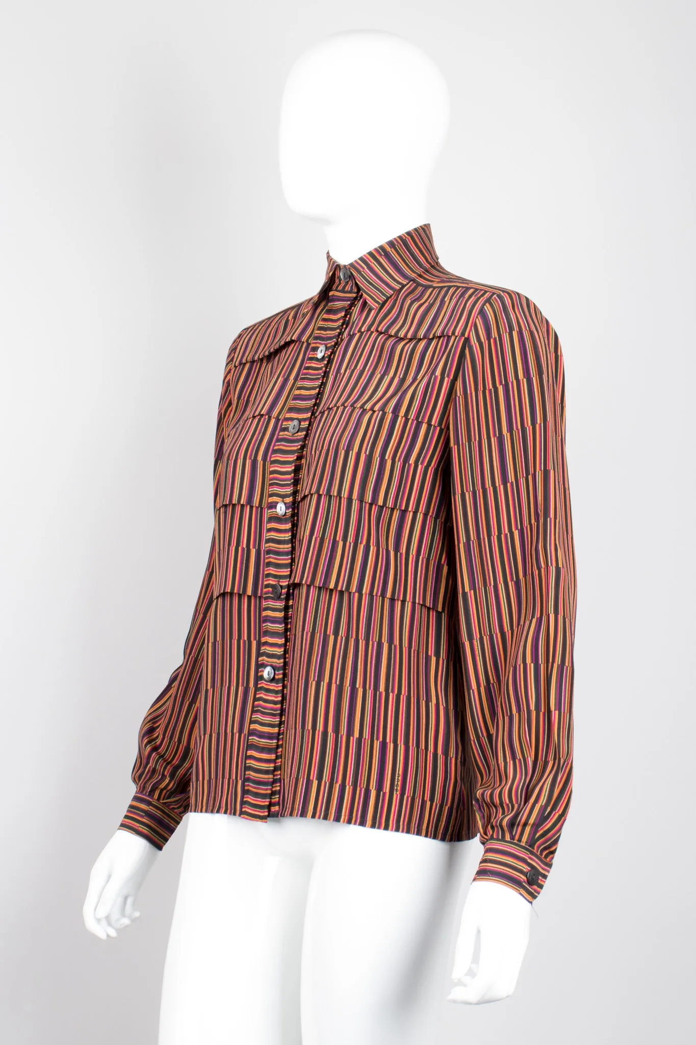 Pleated Stripe Shirt