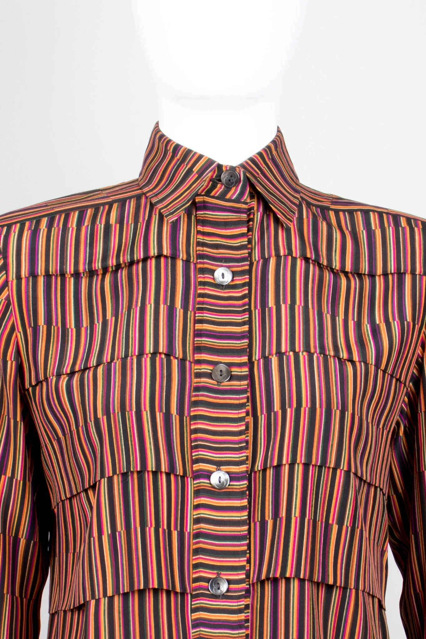 Pleated Stripe Shirt