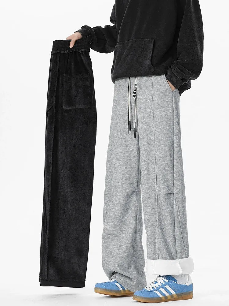 Pleated Warm Straight Casual Sweatpants
