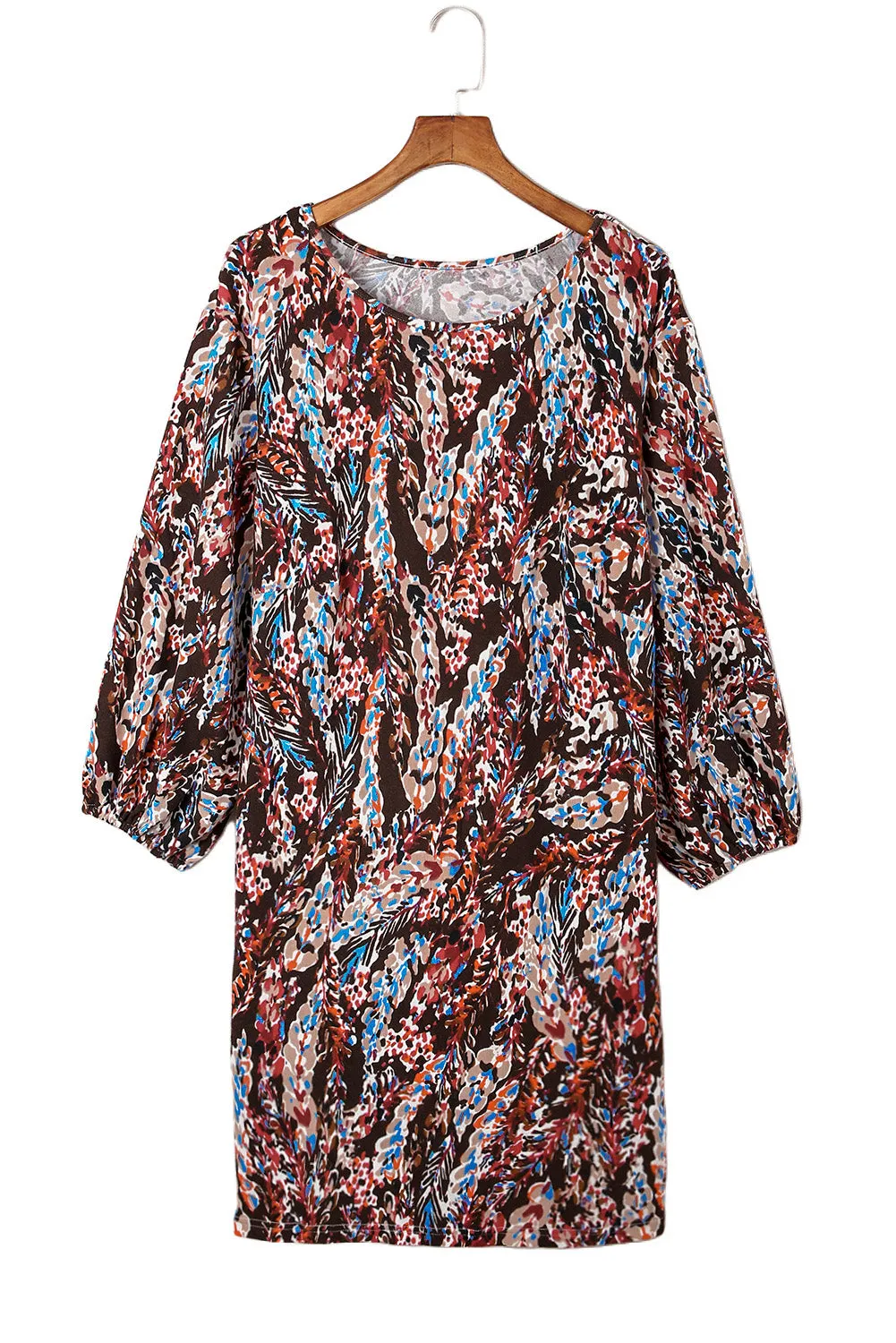 Plus Size Floral Print Mini Dresses