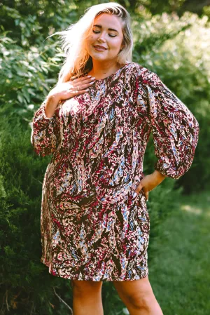 Plus Size Floral Print Mini Dresses