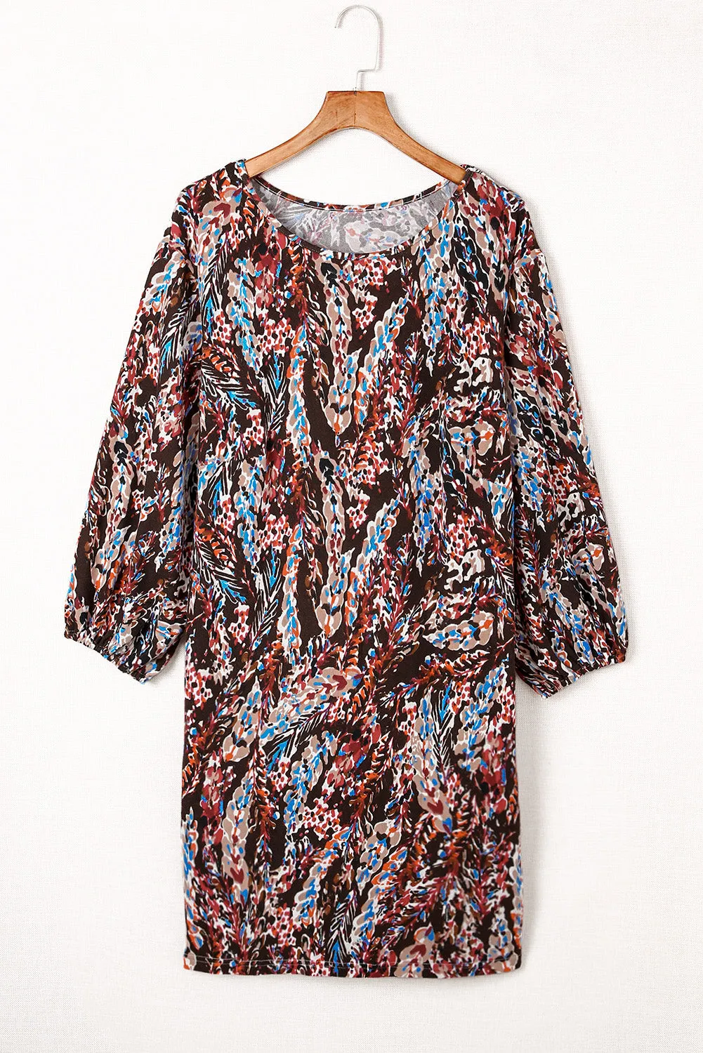 Plus Size Floral Print Mini Dresses
