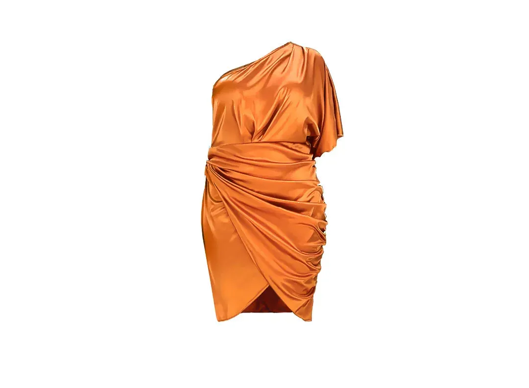 Plus Size Glossy Zipper Dress (3 Colors)