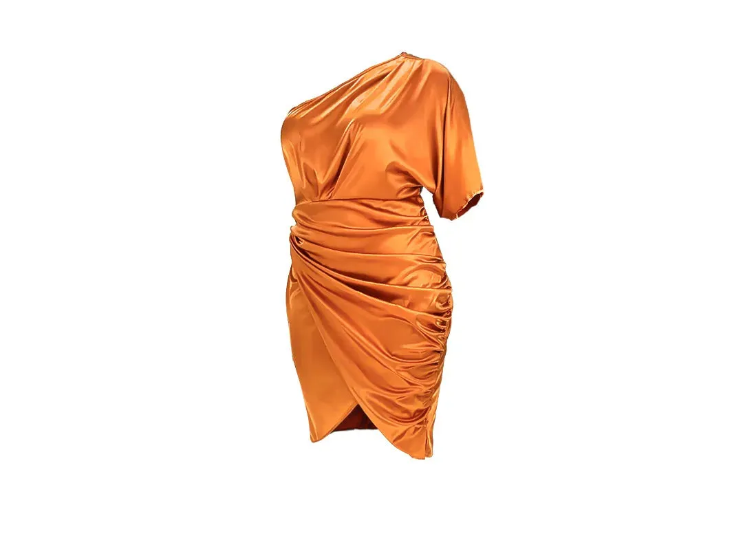 Plus Size Glossy Zipper Dress (3 Colors)