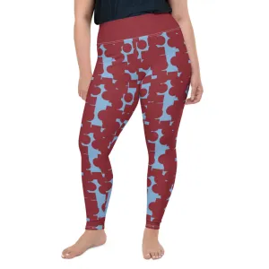 Plus Size Leggings, Crowded Memories Purple