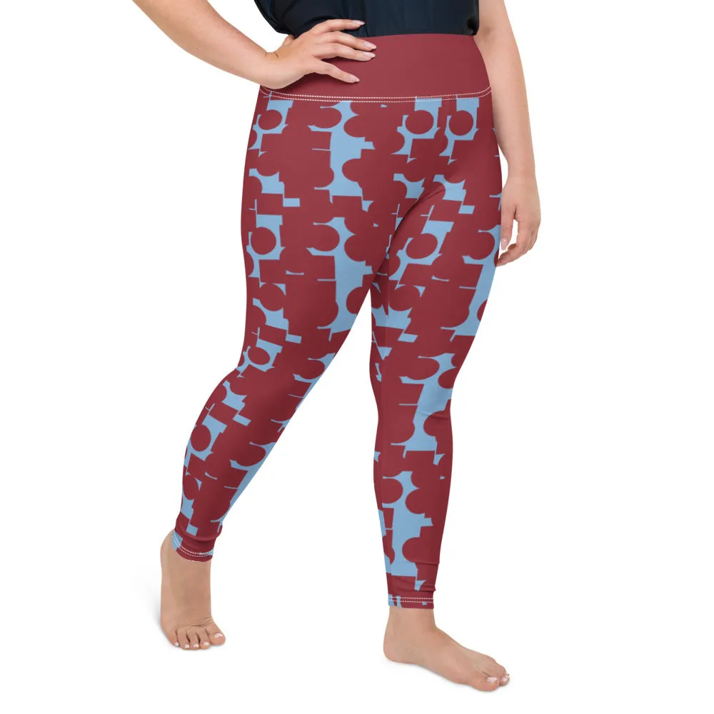Plus Size Leggings, Crowded Memories Purple