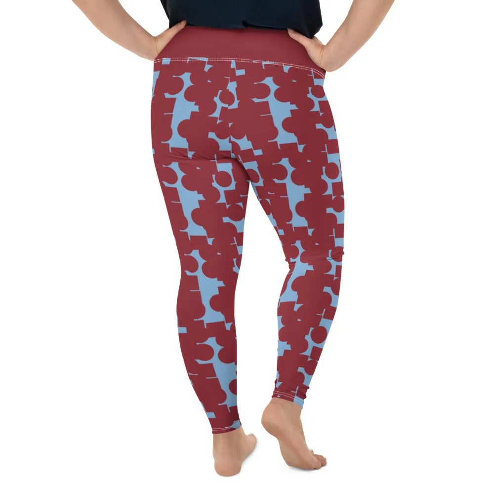 Plus Size Leggings, Crowded Memories Purple
