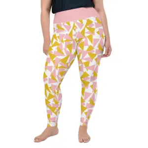 Plus Size Leggings, Retro Style Orange