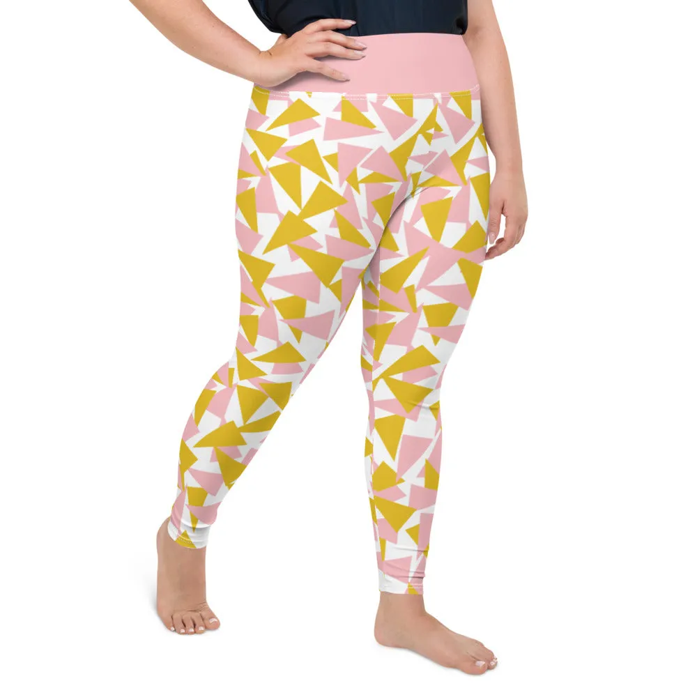 Plus Size Leggings, Retro Style Orange
