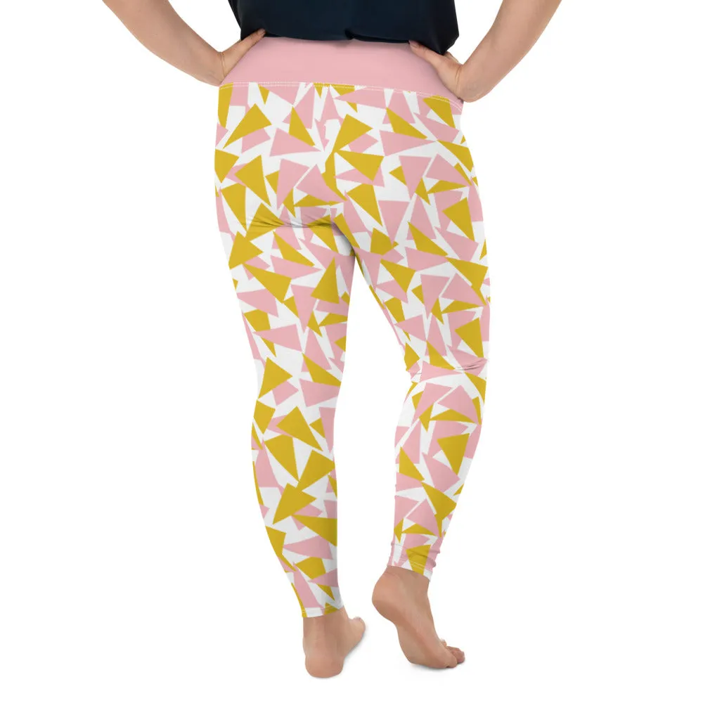 Plus Size Leggings, Retro Style Orange