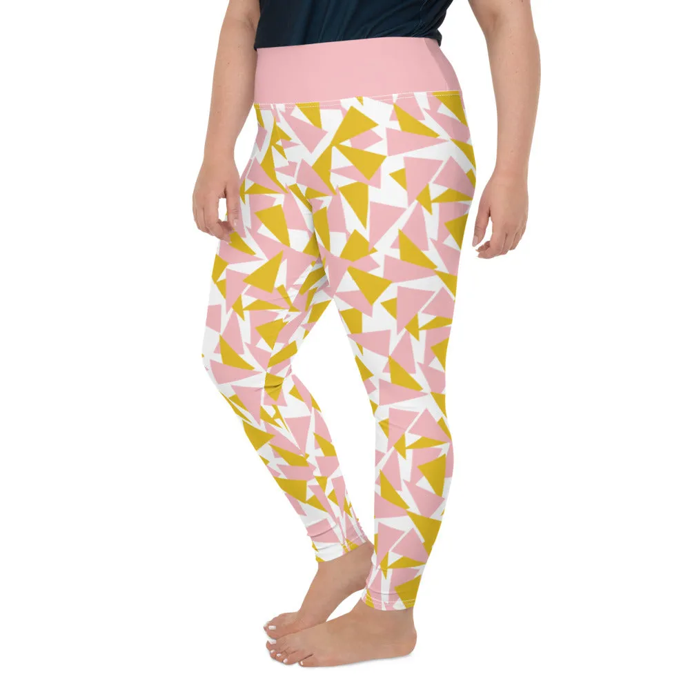 Plus Size Leggings, Retro Style Orange