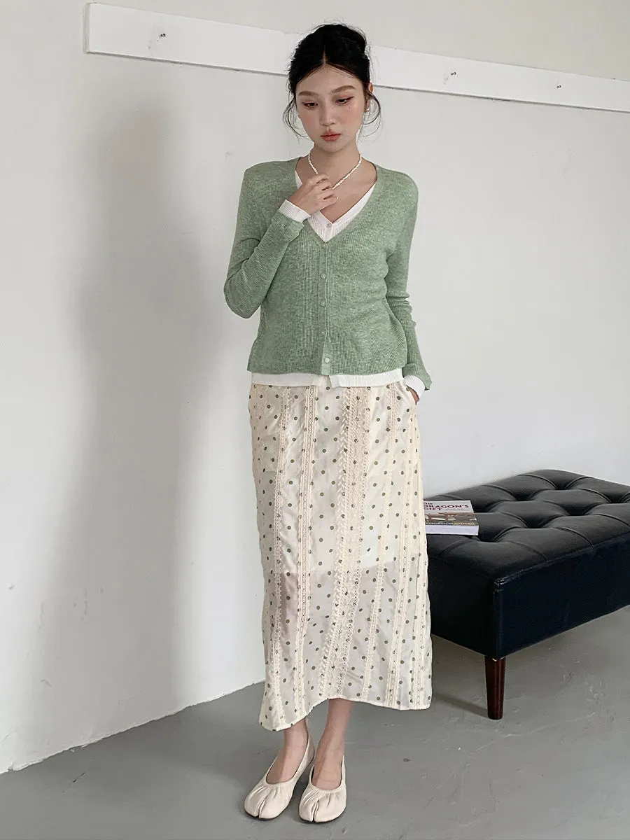 Polka A-line Skirt