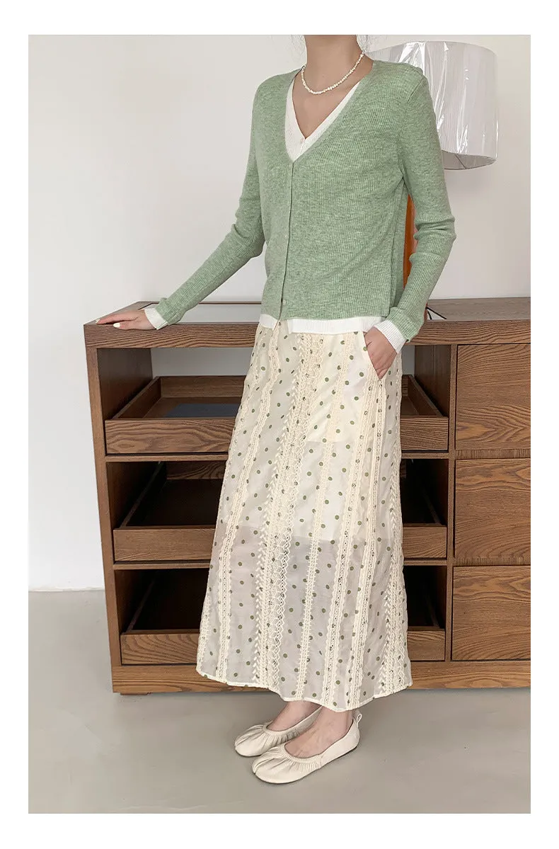 Polka A-line Skirt