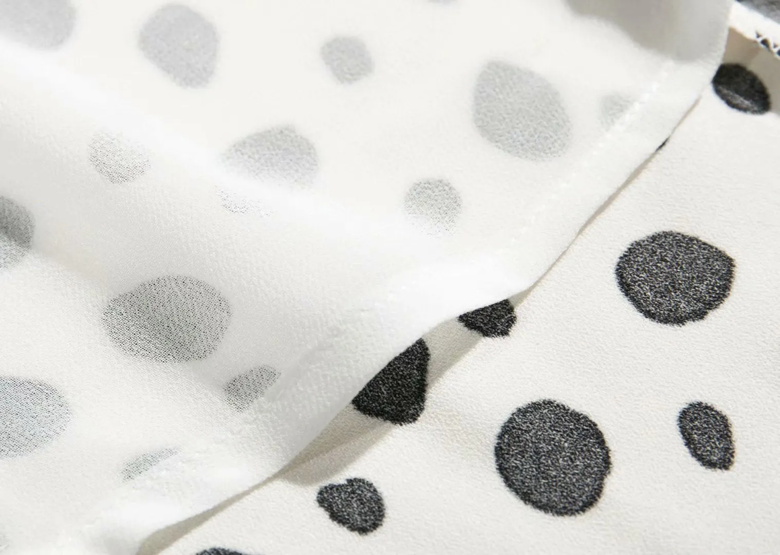 Polka Dot Floral Printed V-neck Midi Dress