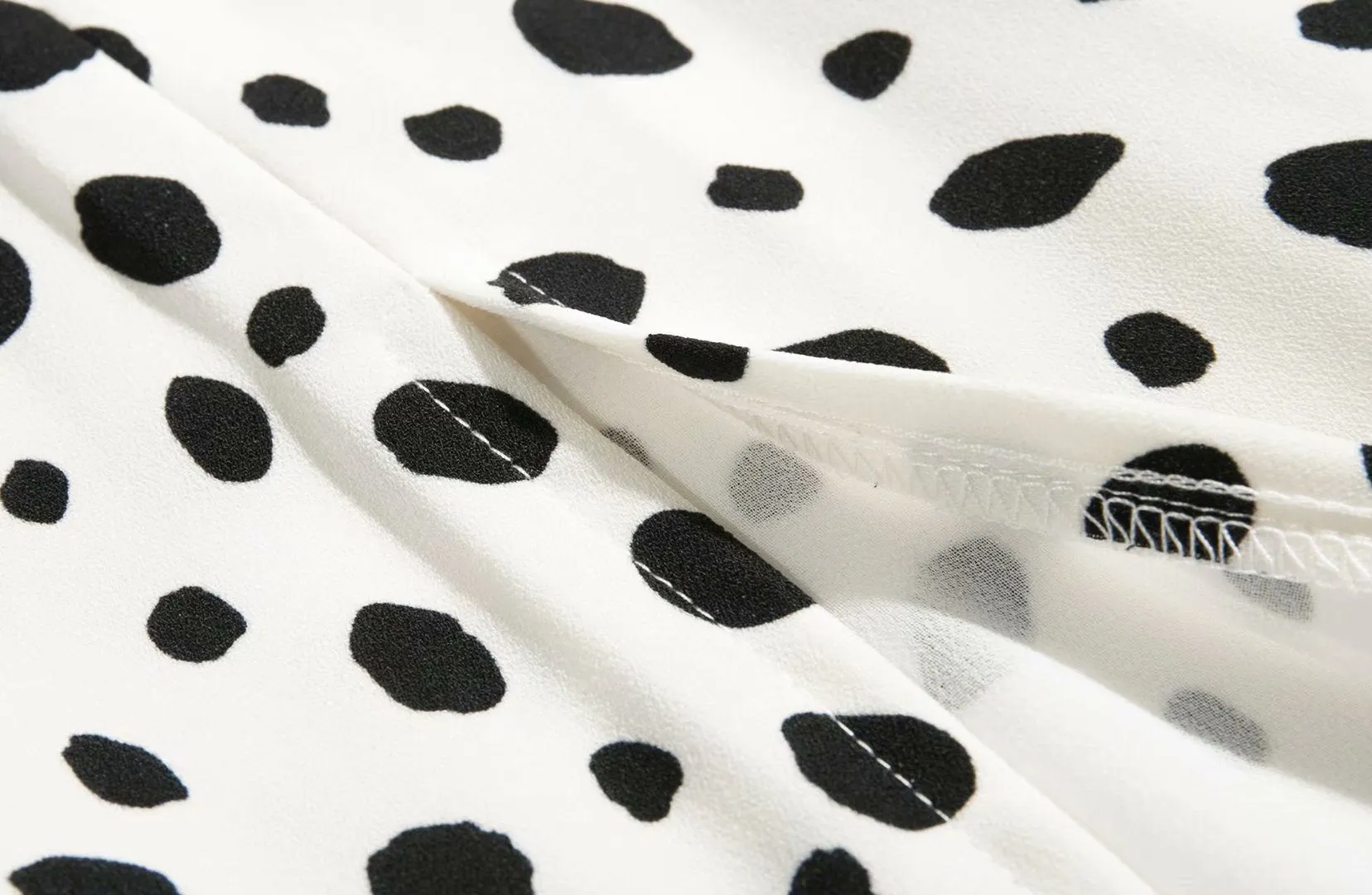 Polka Dot Floral Printed V-neck Midi Dress